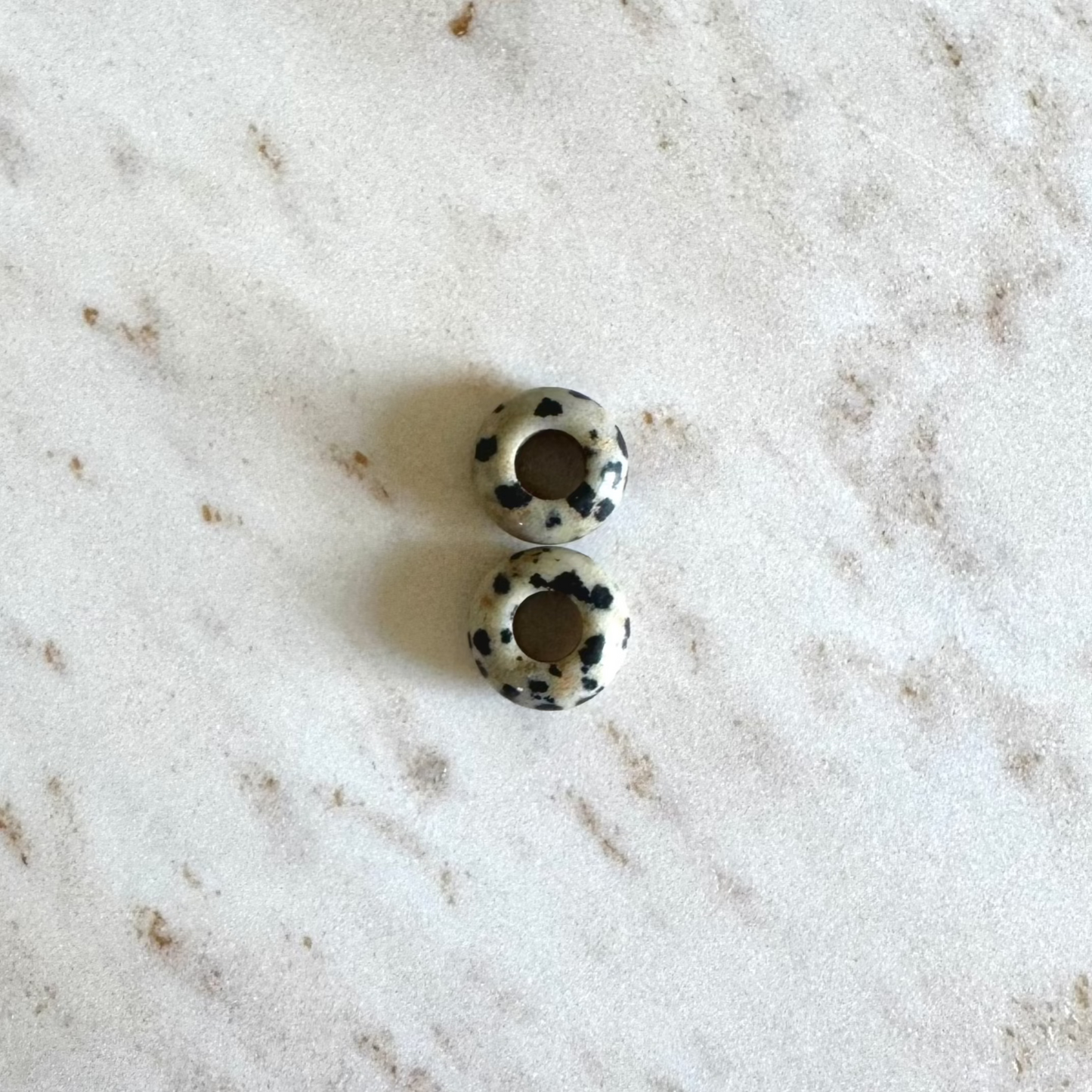 2 Dalmatiner Jaspis in donut form schmuck anhänger