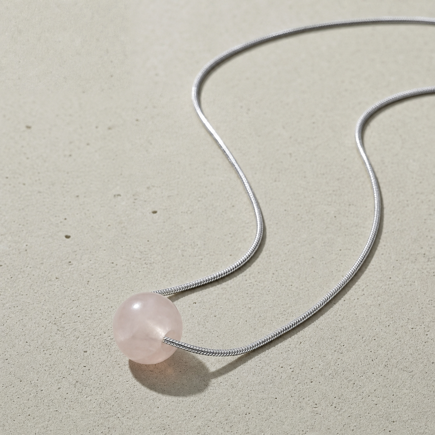 Rose Quartz Necklace Ball