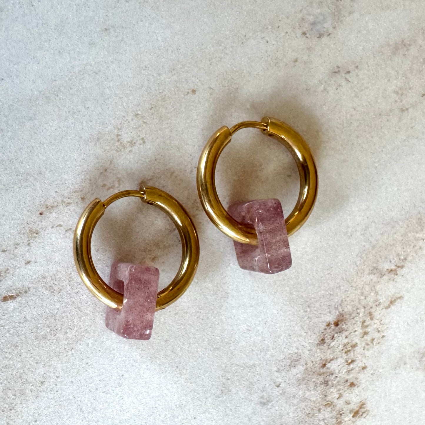 Strawberry Quartz Creoles Square