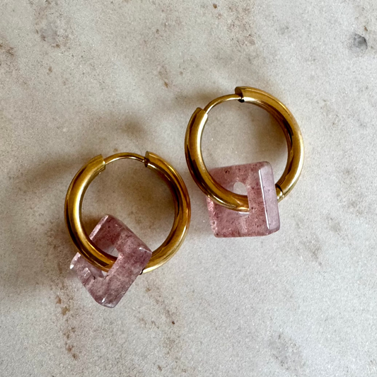 Strawberry Quartz Creoles Square