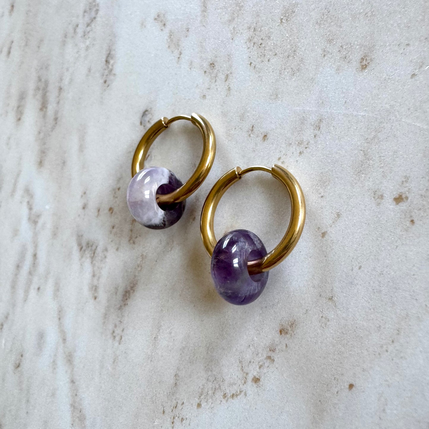 Amethyst Creoles Big Donut