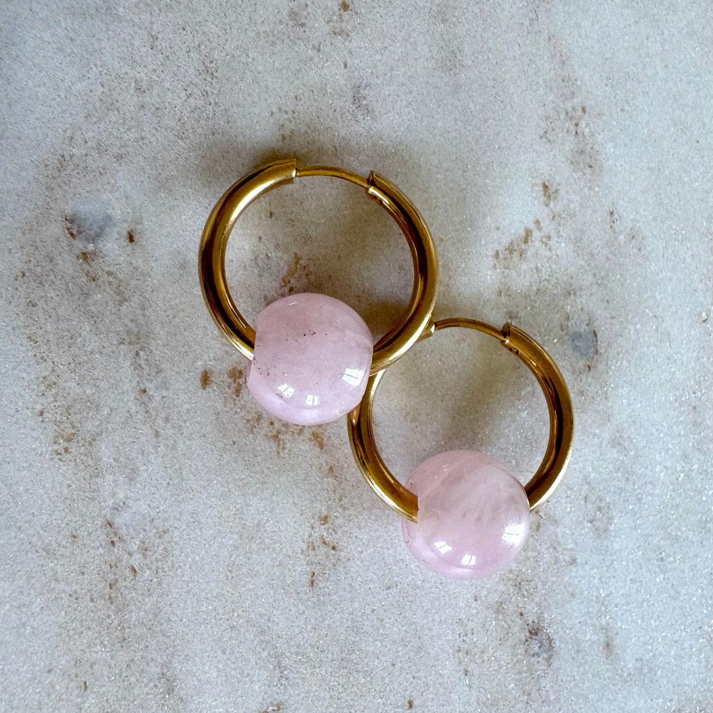 Rose Quartz Creoles