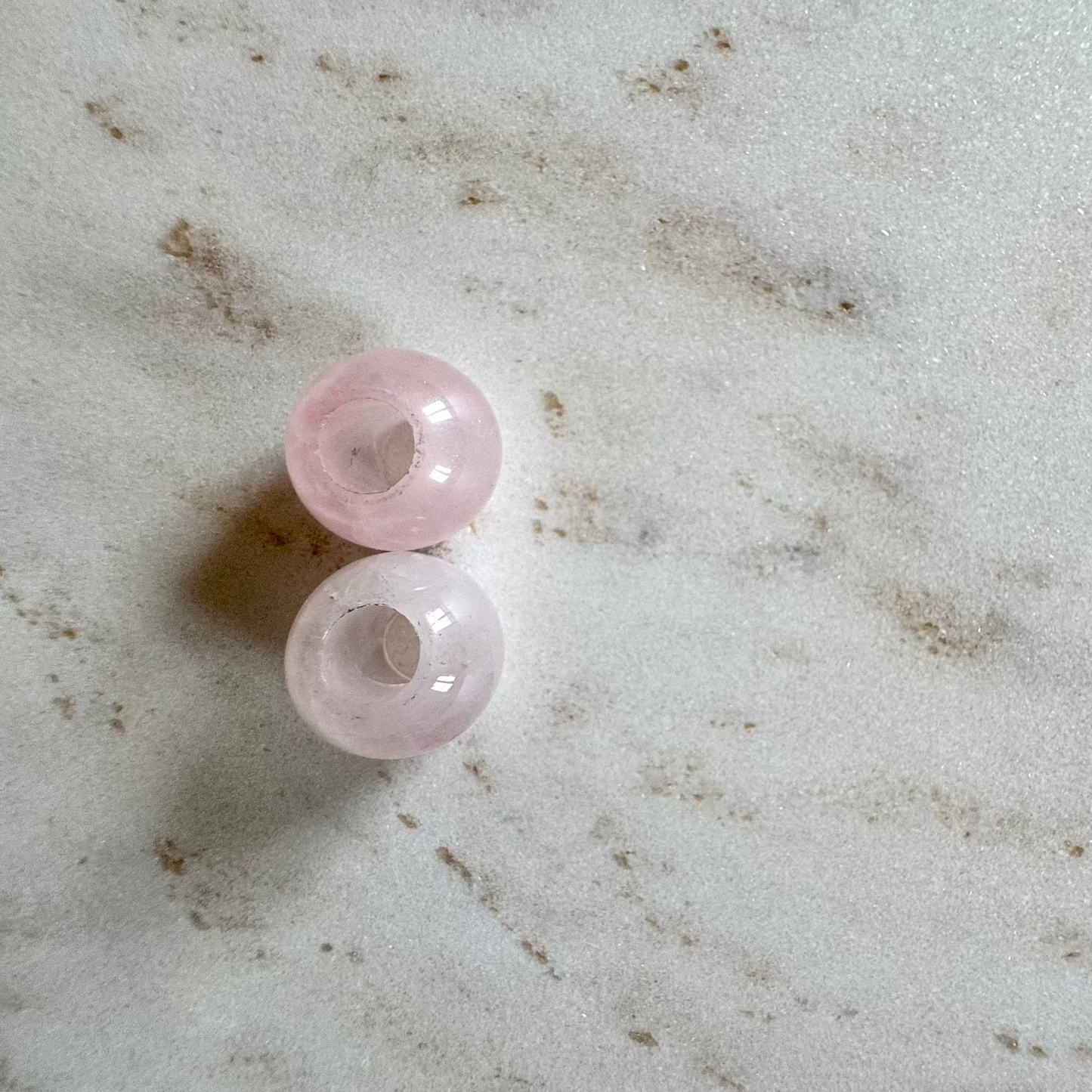 Rosenquarz Creolen Ball