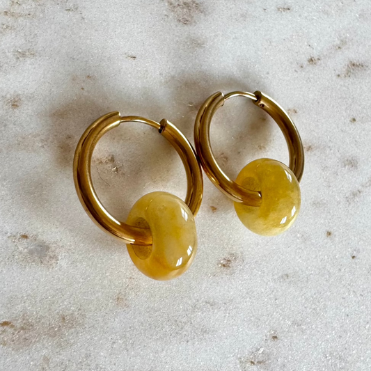 Yellow Chalcedony Creoles Big Donut