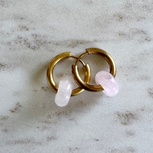 Rose Quartz Creoles Small Donut