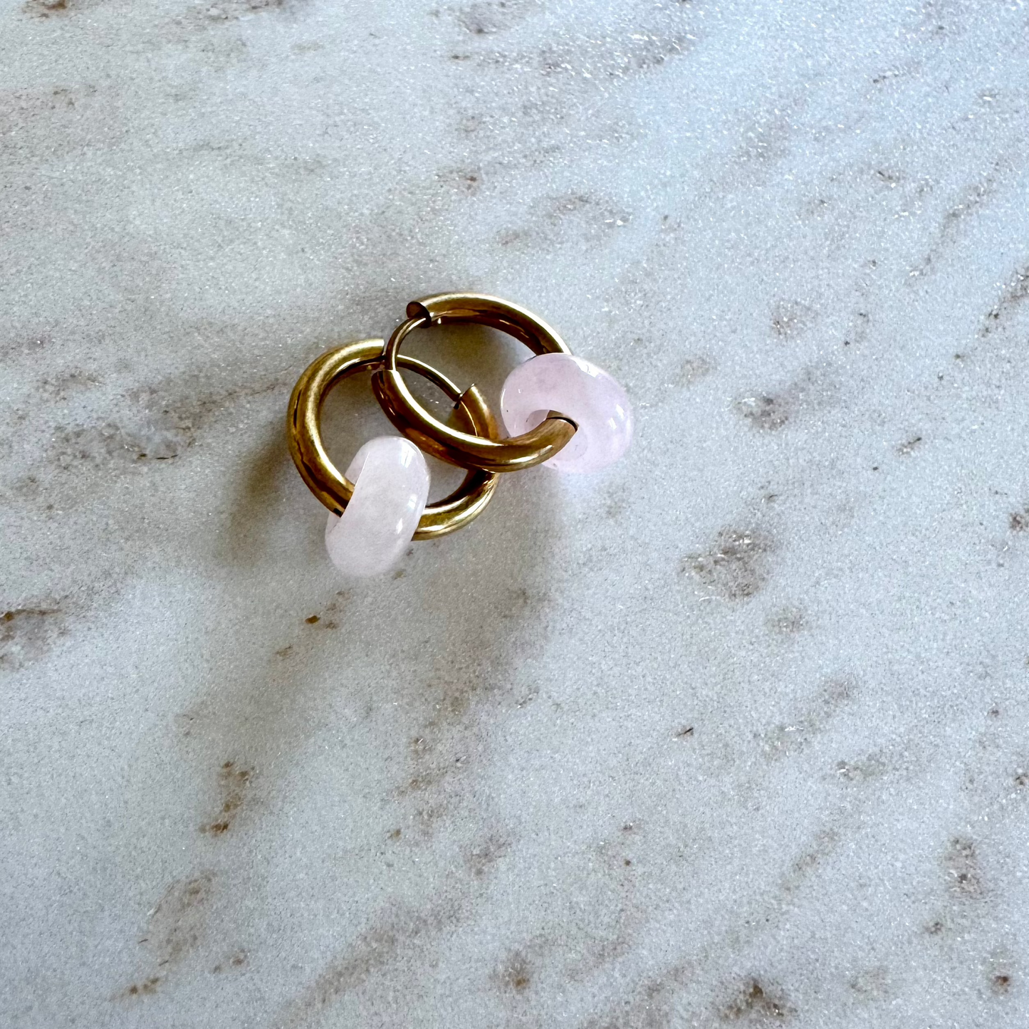 Rose Quartz Creoles Small Donut