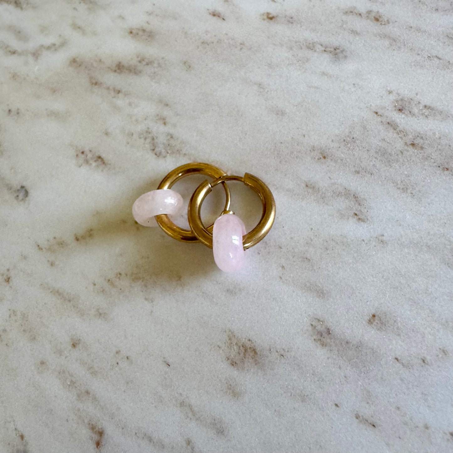 Rose Quartz Creoles Small Donut