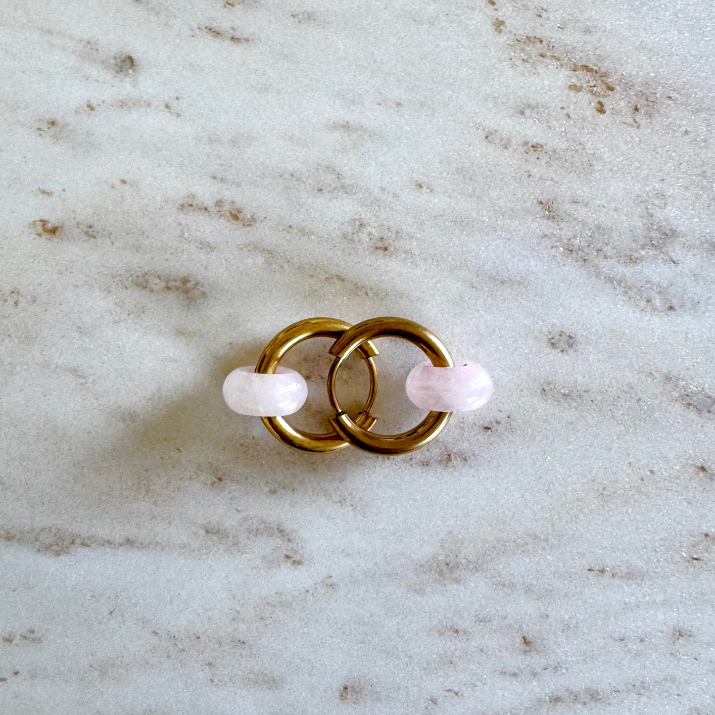 Rose Quartz Creoles Small Donut