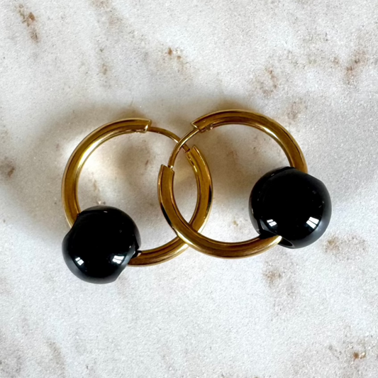 Black Agate Creoles Ball