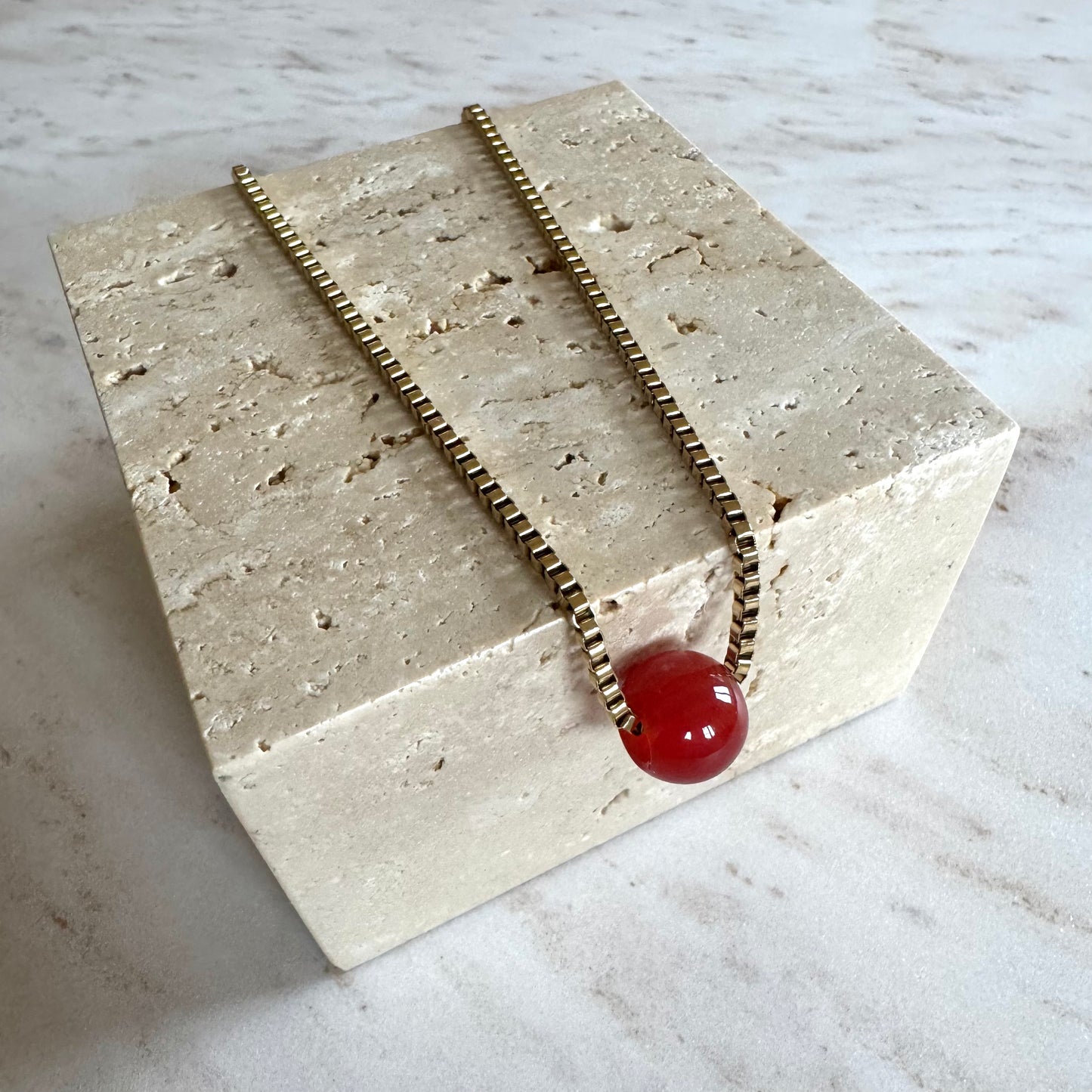 Red Agate Necklace Ball