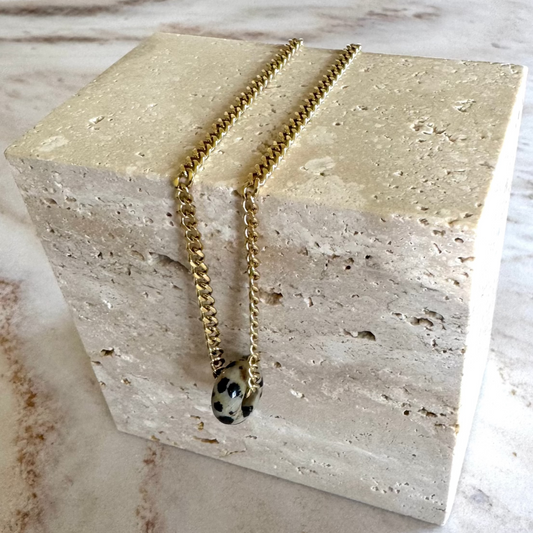 Dalmatian Jasper Necklace Big Donut