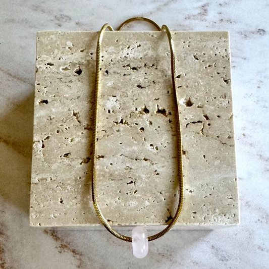 Rose Quartz Necklace Big Donut