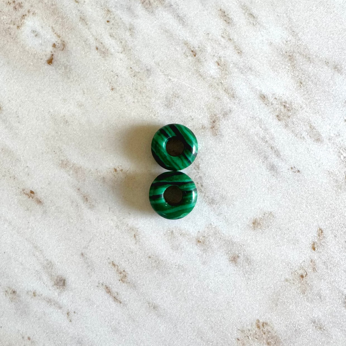 2 malachite in donut form schmuck anhänger
