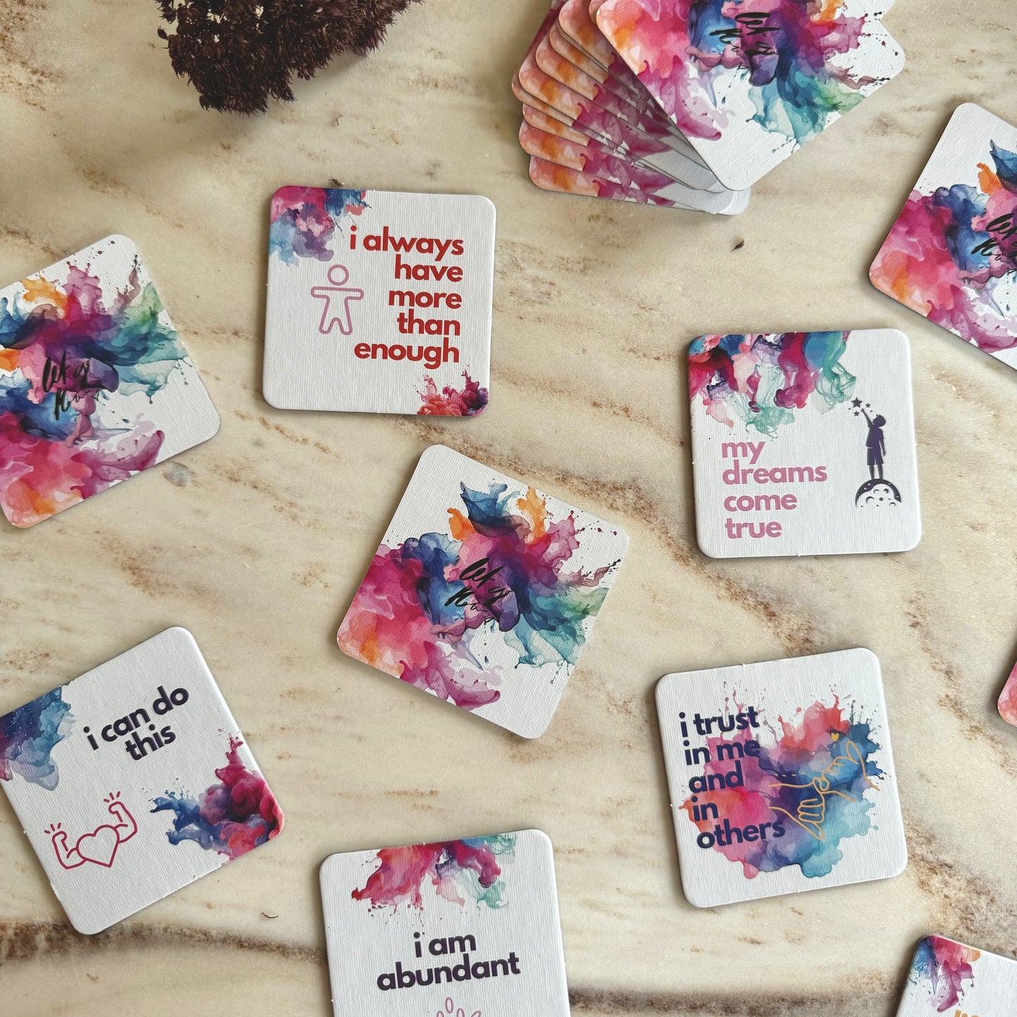 PAM - das Positive Affirmationen Memo - Memory Spiel - PAM Positive Affirmation Memories - Memory Game - colorful rainbow cards