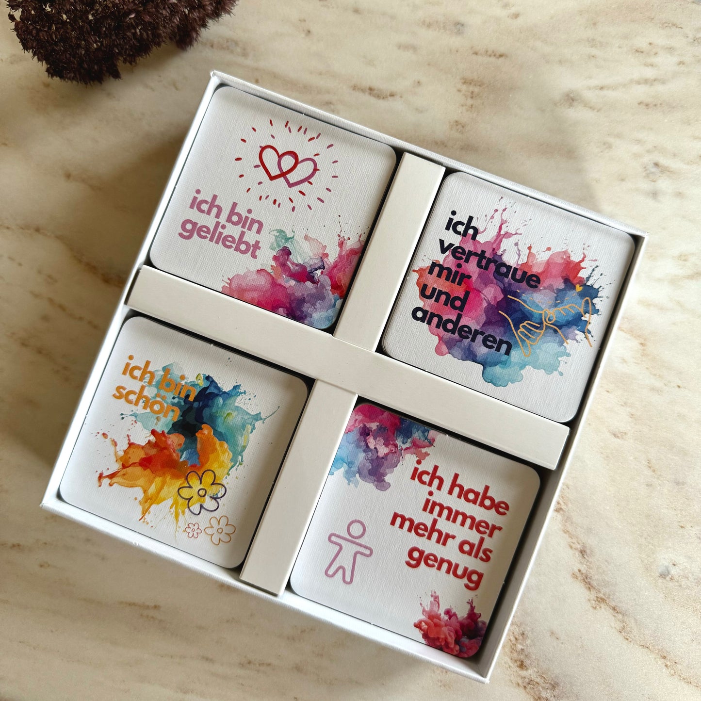 PAM - das farbenfrohe Positive Affirmationen Memo - Farben Memory Spiel - PAM Positive Affirmation Memories - Memory Game - cards