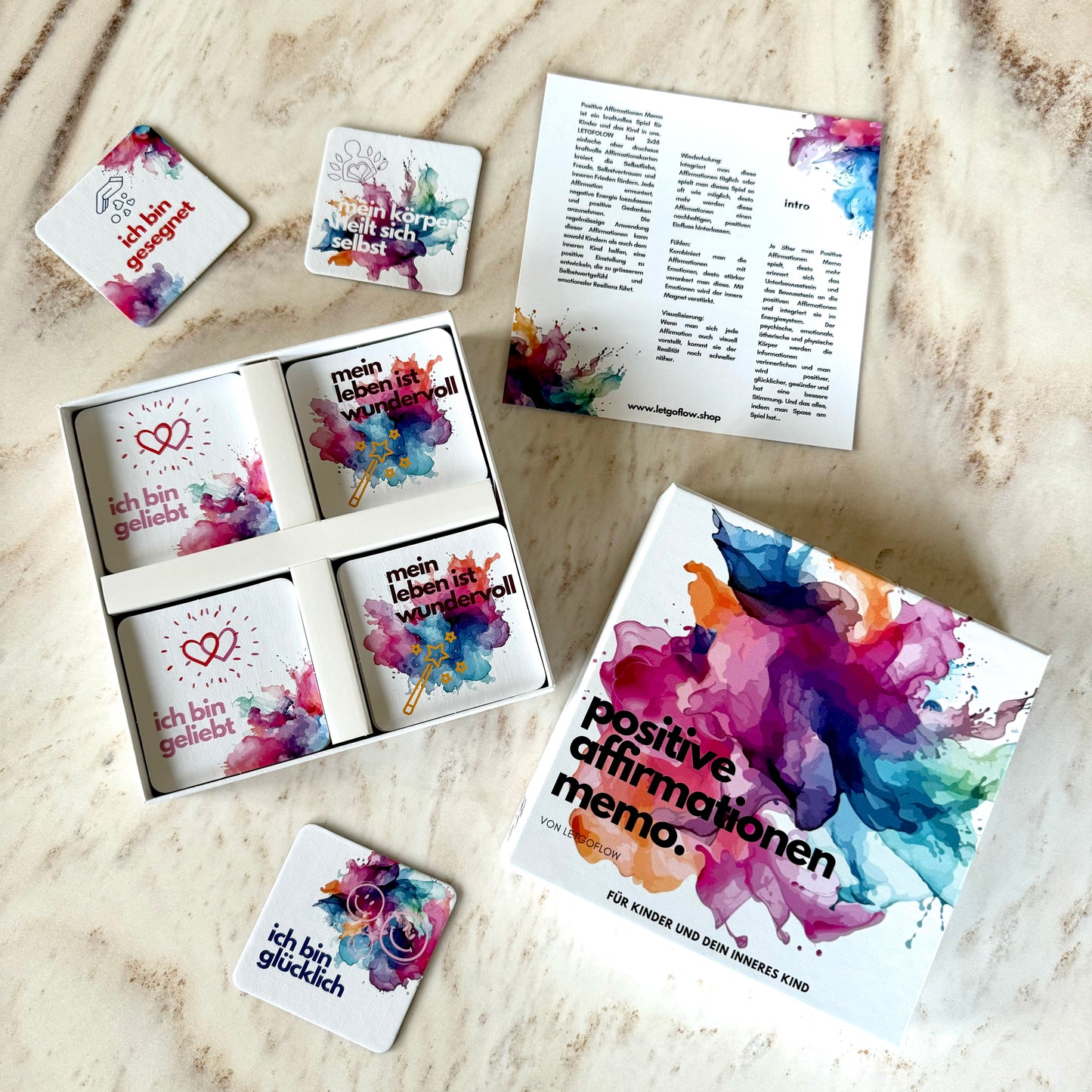 PAM- Positive Affirmation Memory Game for children and your inner child by Letgoflow PAM - das Positive Affirmationen Memo - Memory Spiel