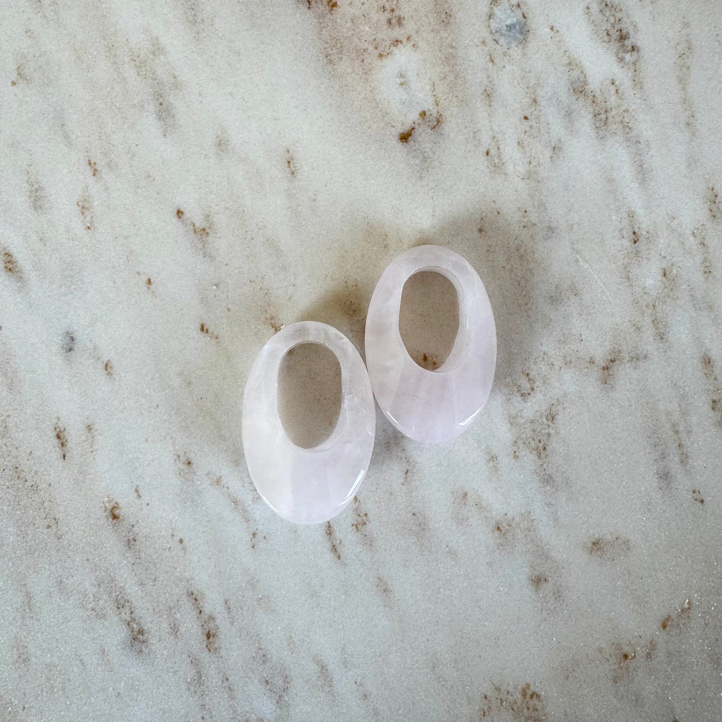 1 paar Kristallanhänger Oval mit grossem ovalen Loch