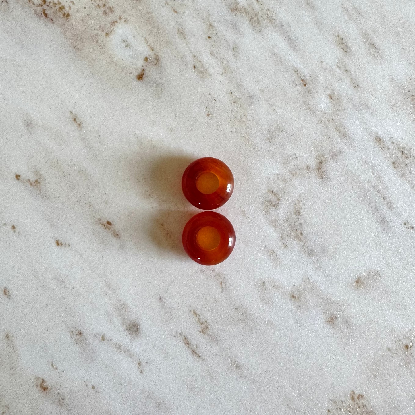 2 rote achate in donut form schmuck anhänger