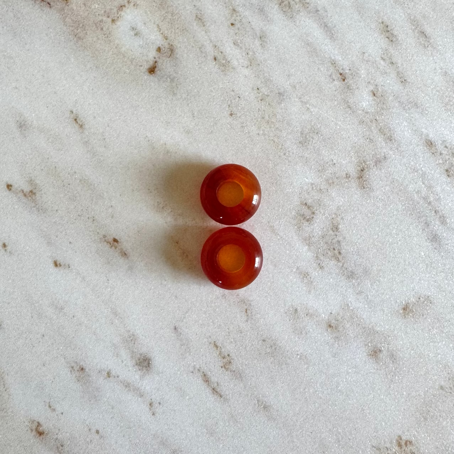 2 rote achate in donut form schmuck anhänger