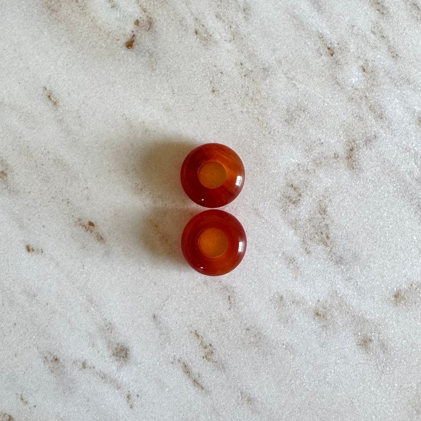 2 rote achate in donut form schmuck anhänger