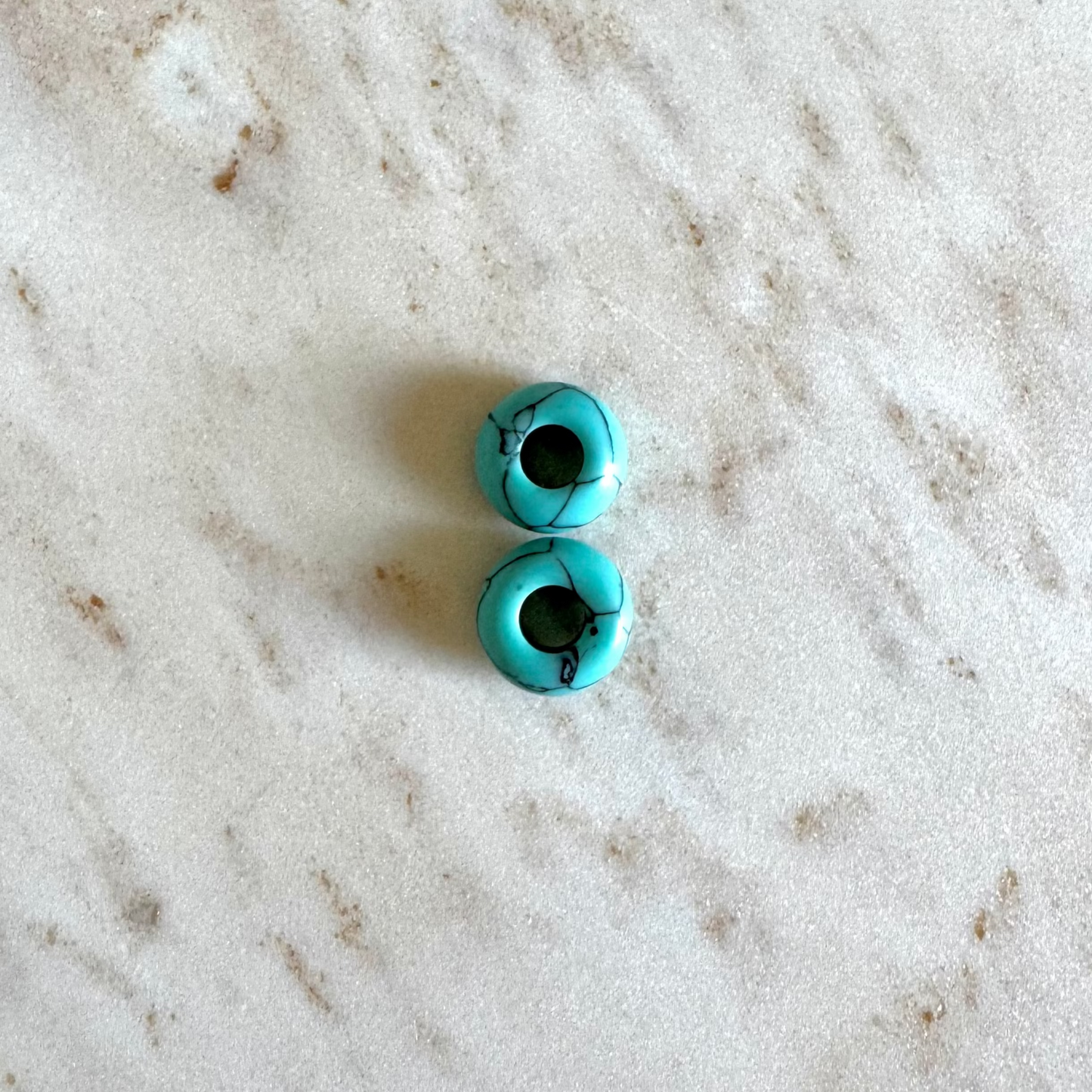 2 Türkise in donut form schmuck anhänger