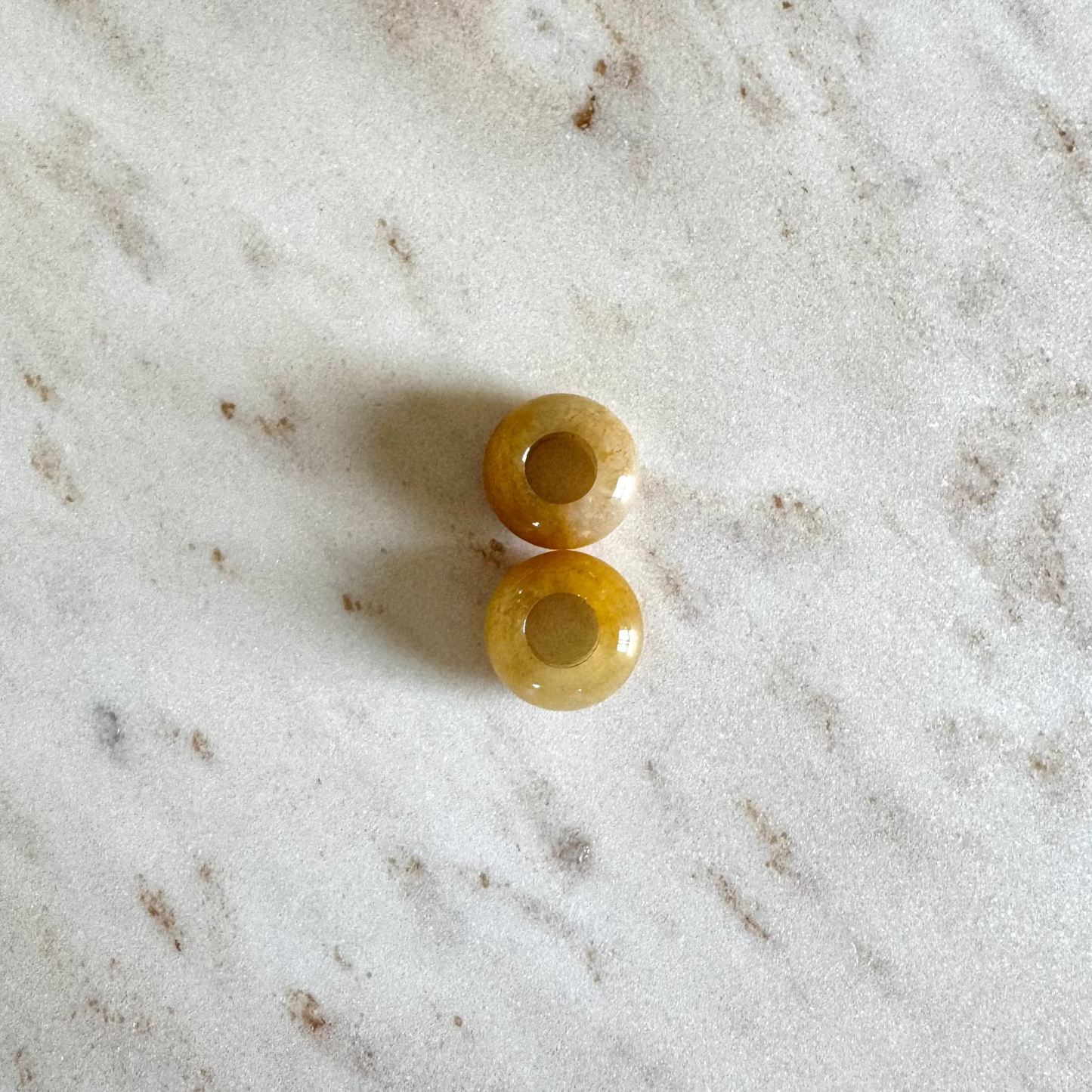 2 gelbe chalzedone in donut form schmuck anhänger