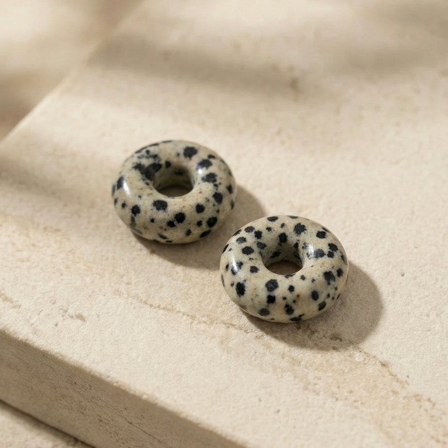 Dalmatiner Jaspis Creolen Big Donut