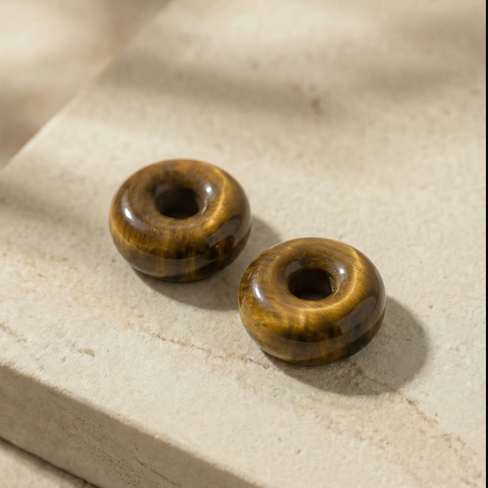 Tigerauge Creolen Small Donut