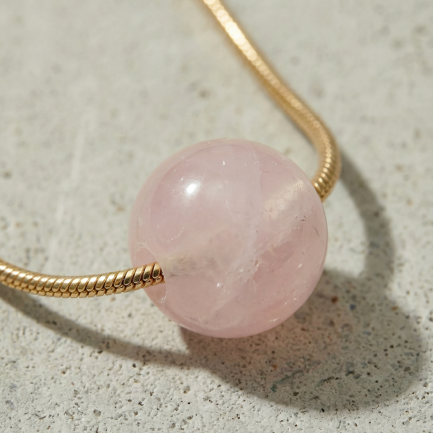 Rose Quartz Necklace Ball