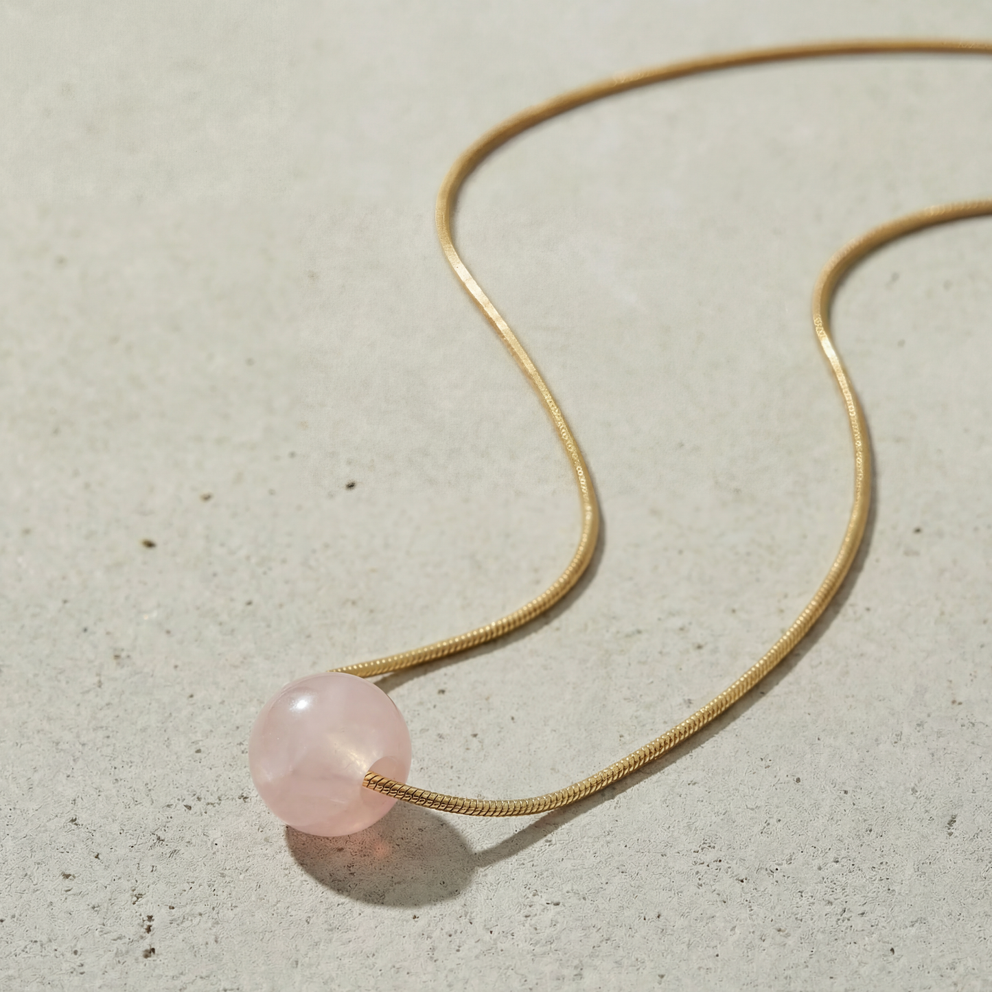 Rose Quartz Necklace Ball
