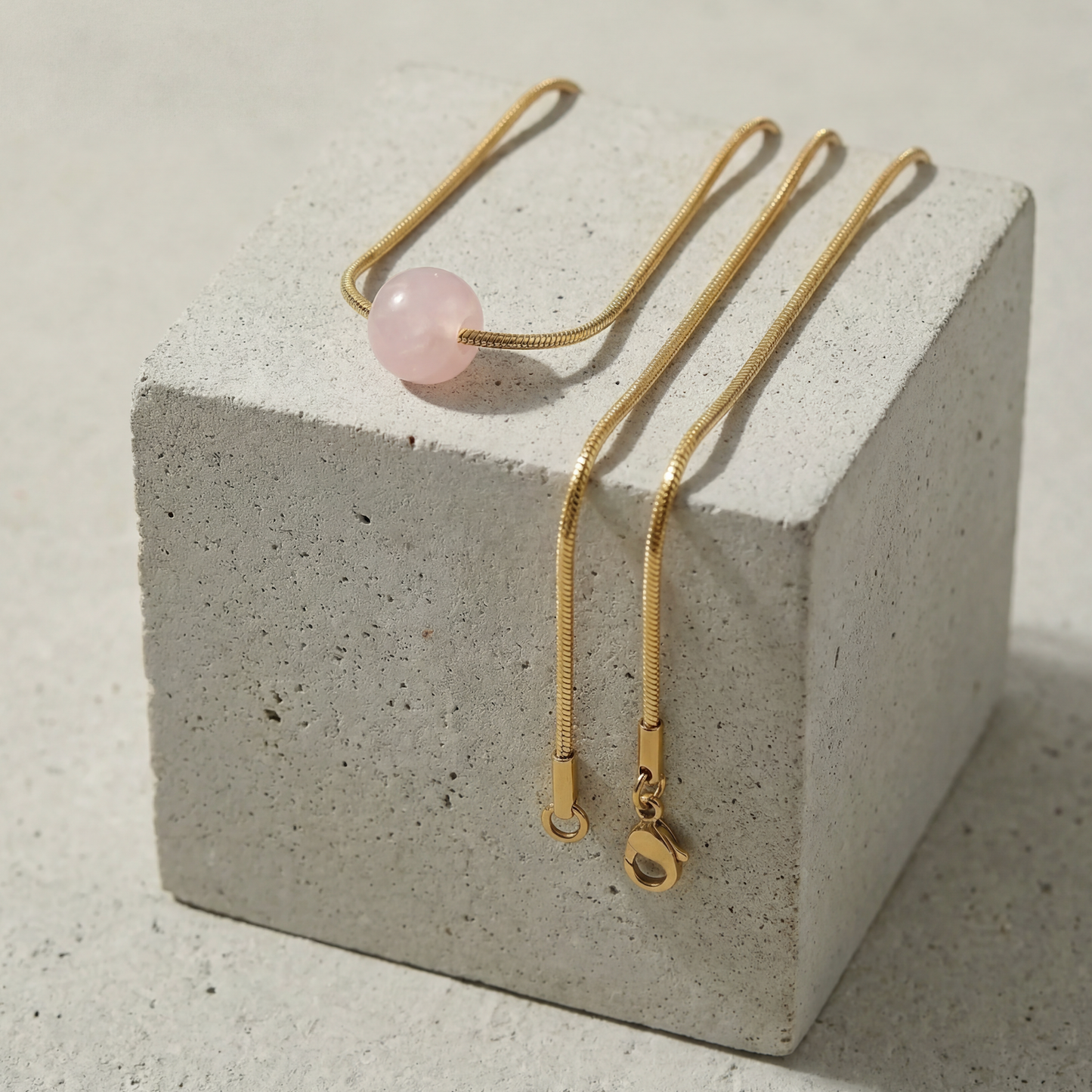 Rose Quartz Necklace Ball