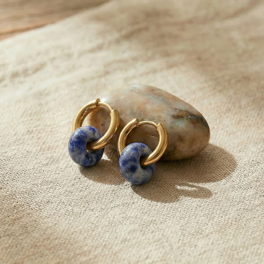 Blue Spot Jasper Creoles Small Donut