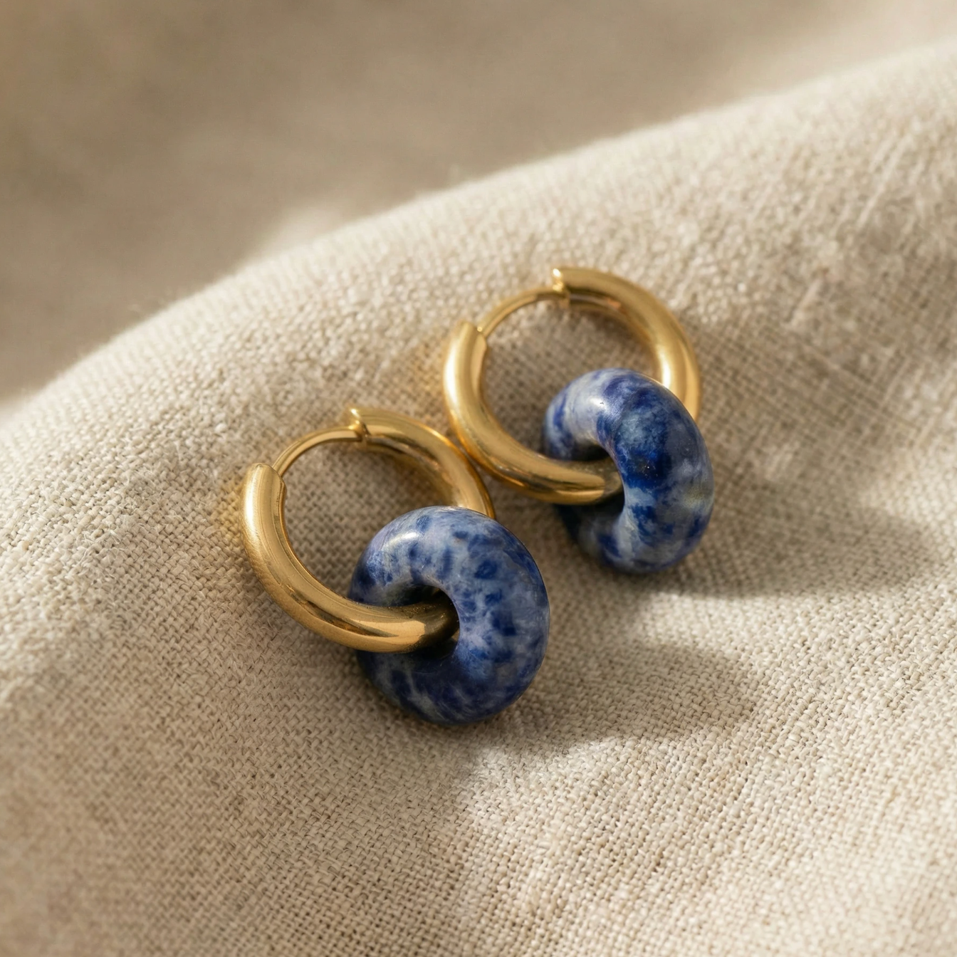 Blue Spot Jasper Creoles Small Donut
