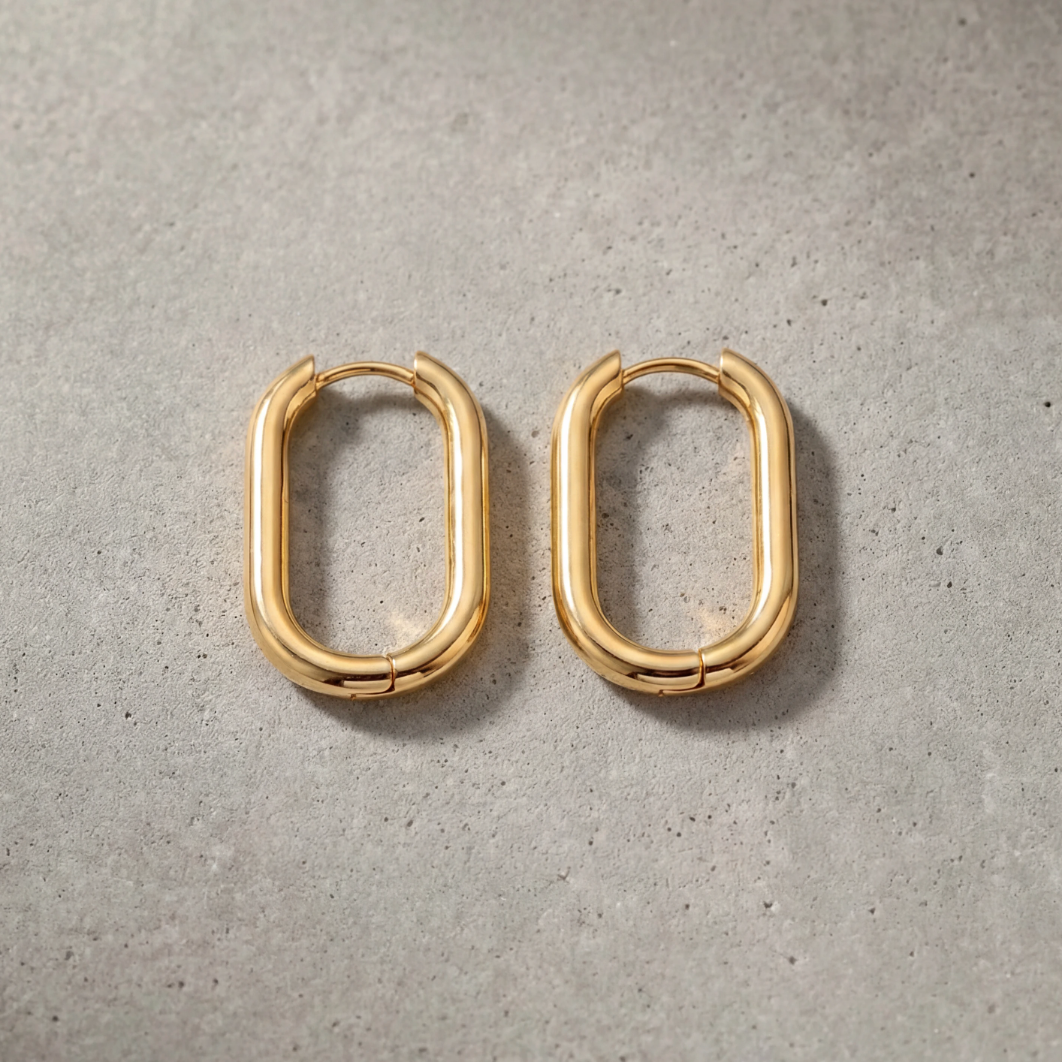 Gold Oval Creolen
