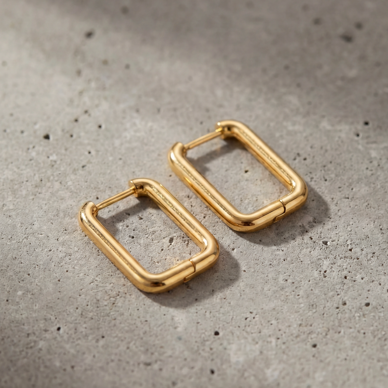 Gold Rechteck Creolen