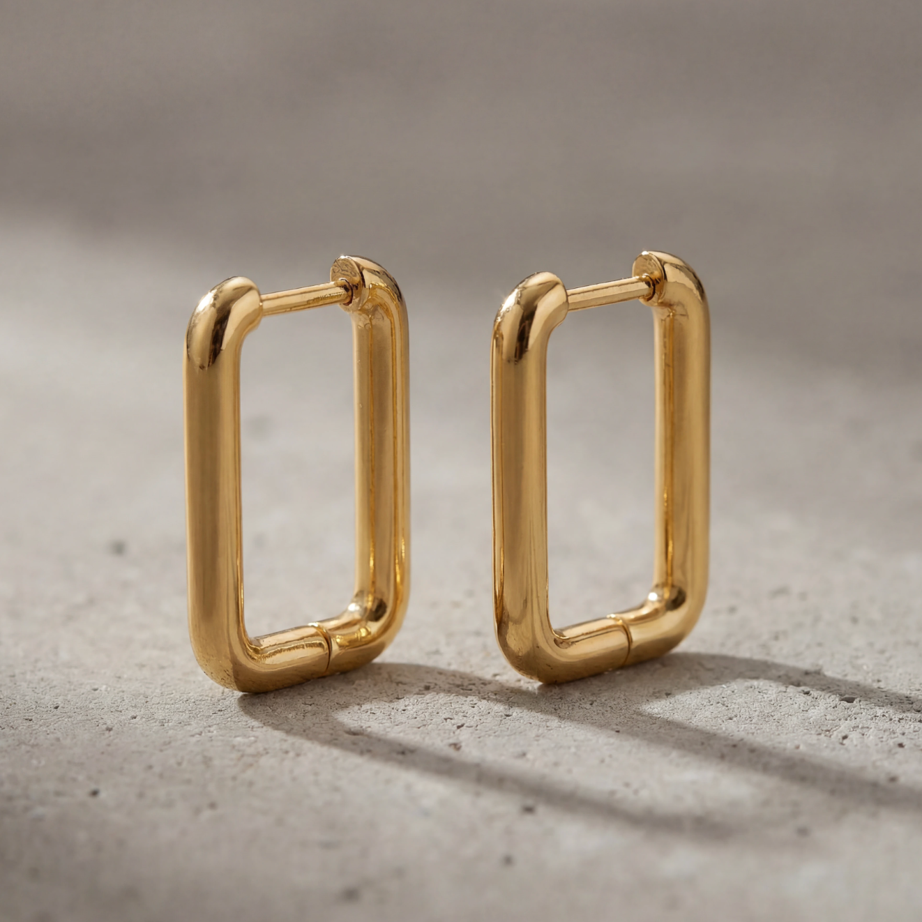 Gold Rechteck Creolen