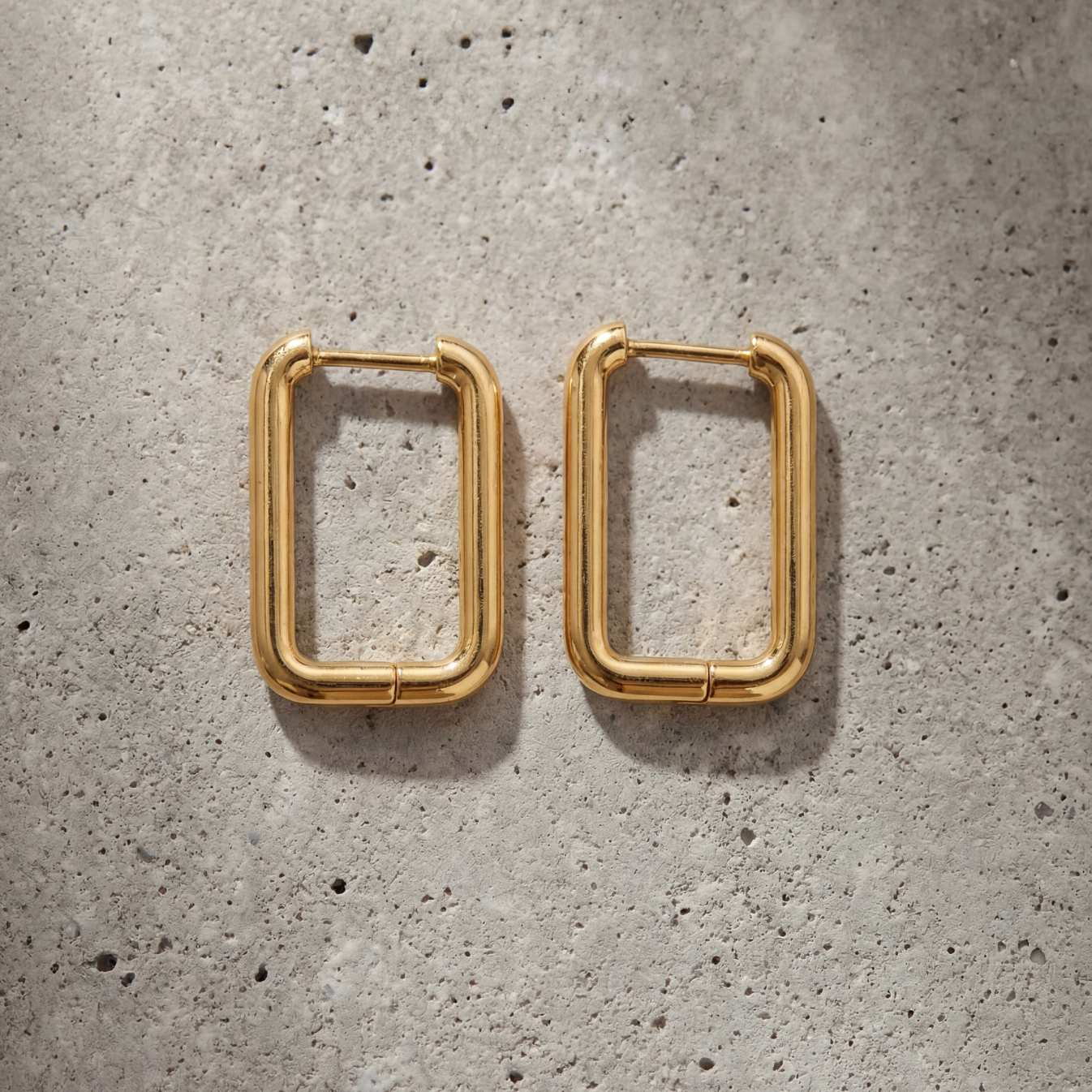 Gold Rechteck Creolen