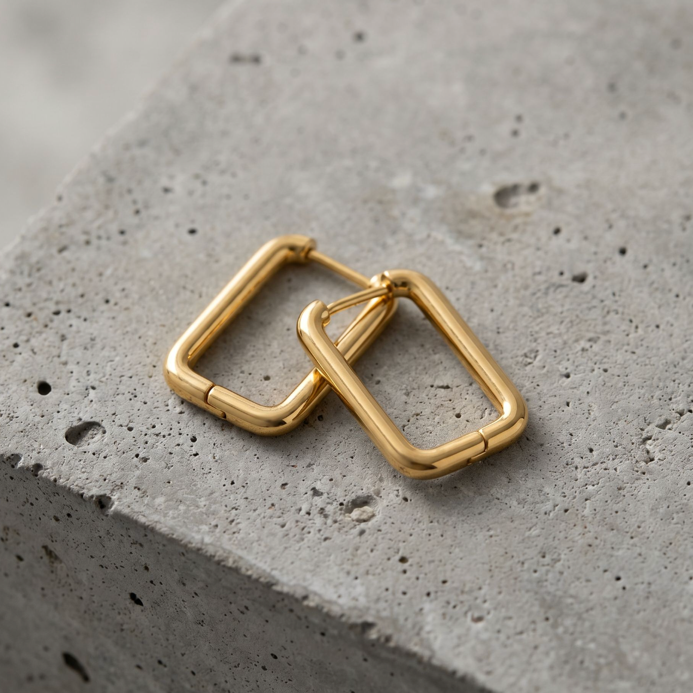 Gold Rechteck Creolen