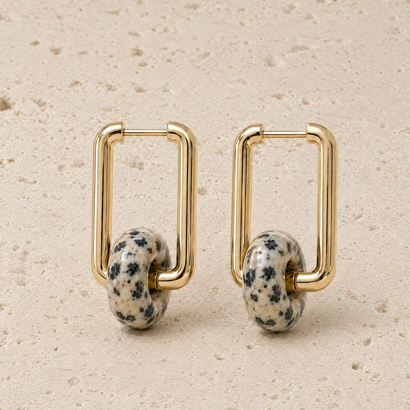 Dalmatian Jasper Creoles Big Donut Rectangle