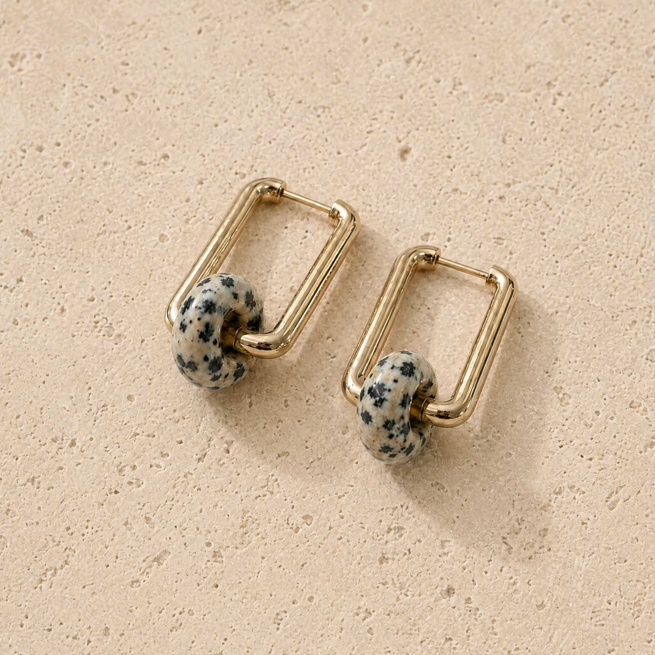 Dalmatian Jasper Creoles Big Donut Rectangle