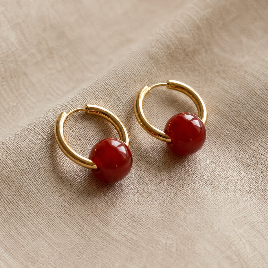Red Agate Creoles Ball