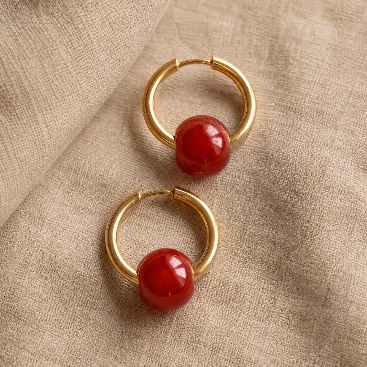 Red Agate Creoles Ball