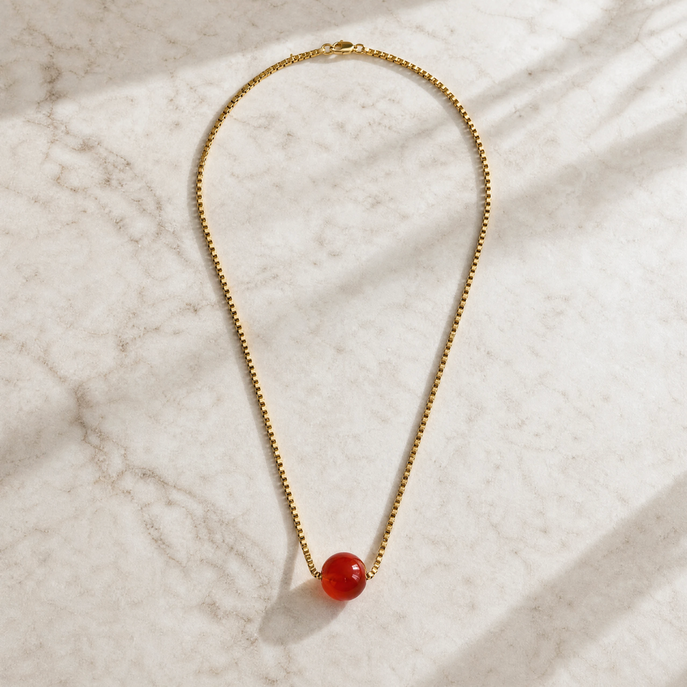 Red Agate Necklace Ball
