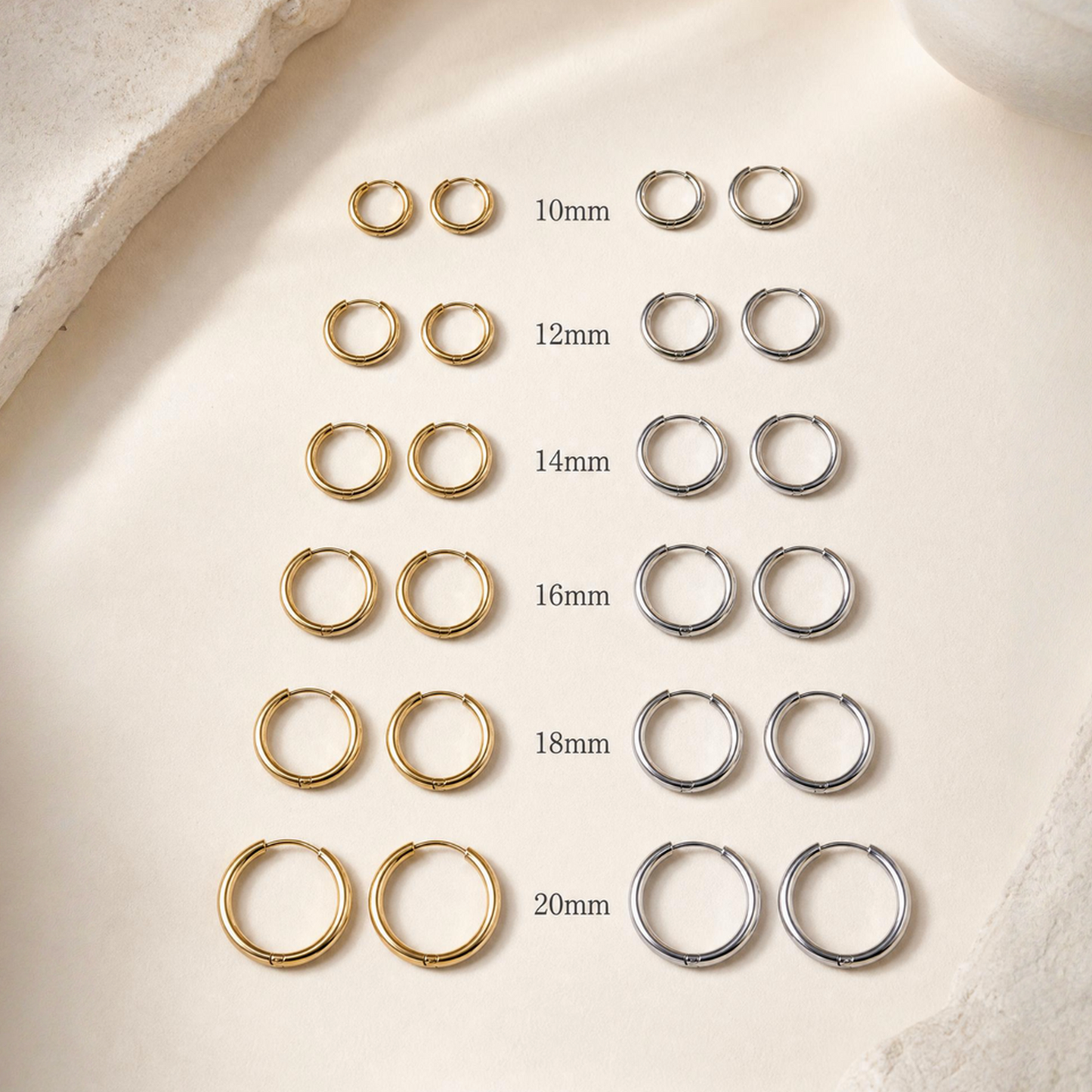 Gold and Silver Creoles Classic Hoop
