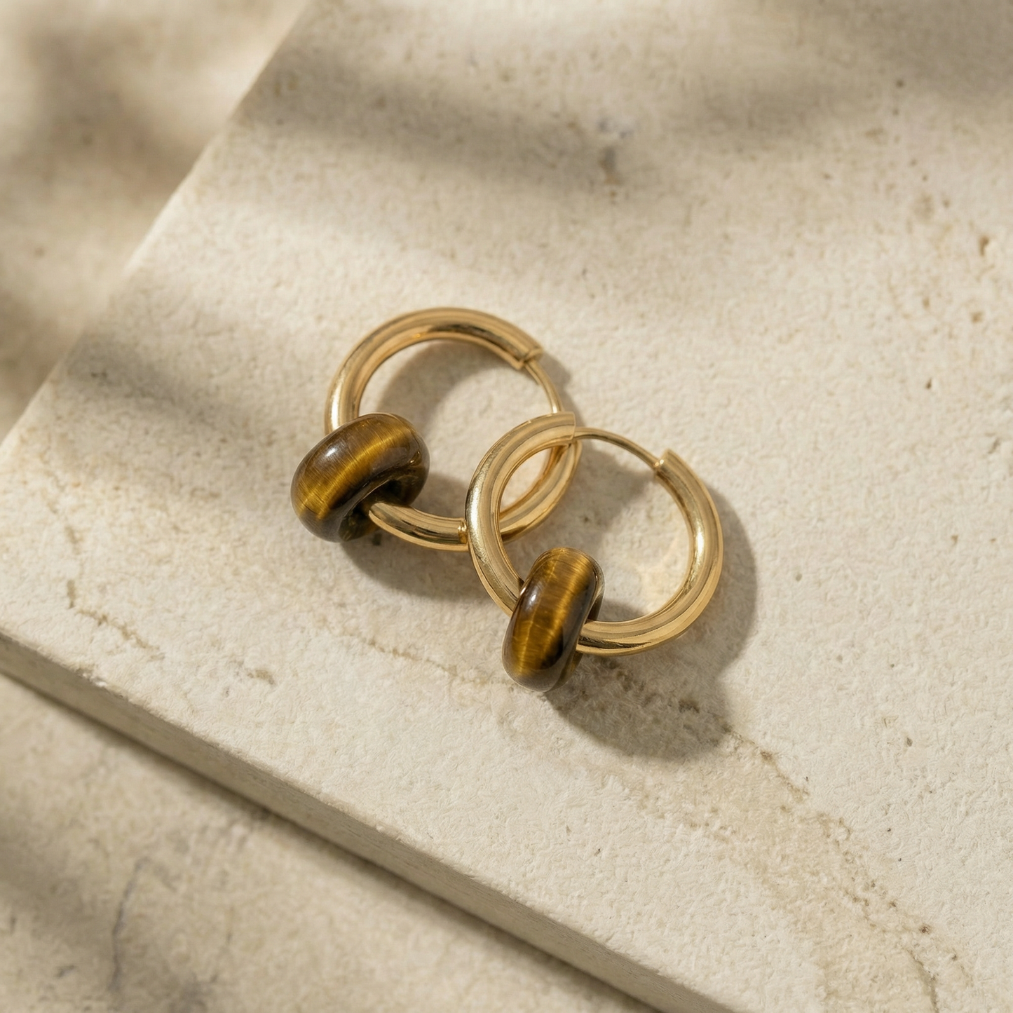 Tigerauge Creolen Small Donut