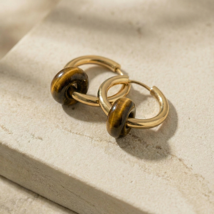 Tigerauge Creolen Small Donut