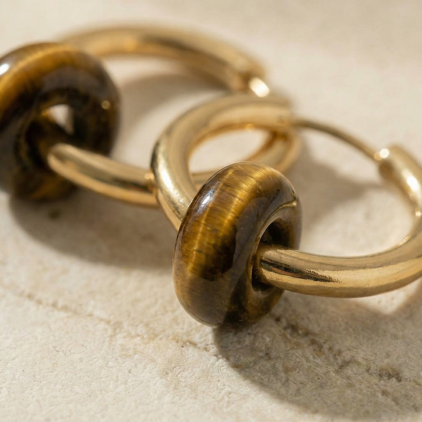 Tigerauge Creolen Small Donut