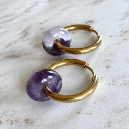 Amethyst Creoles Big Donut