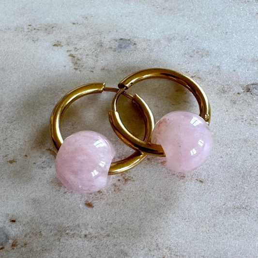 Rose Quartz Creoles