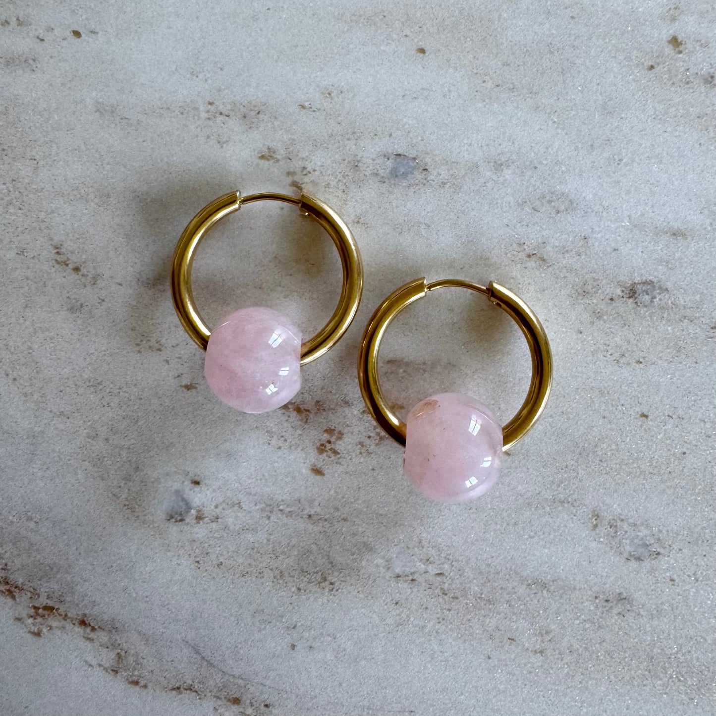 Rose Quartz Creoles